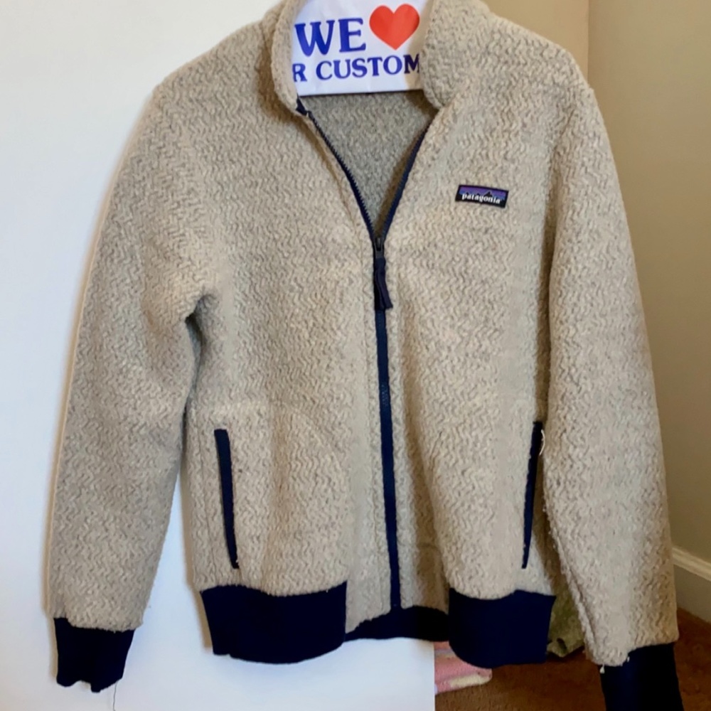 Patagonia Woolyester Fleece Jacket, Oatmeal, Size S